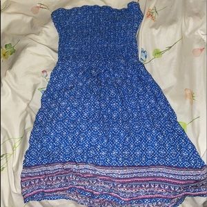 Strapless Blue Sundress.